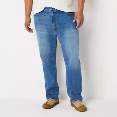 Mutual Weave Big And Tall Mens Straight Leg Jeans In Blue