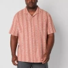 Mutual Weave Camp Mens Short Sleeve Classic Fit Big And Tall Button-down Shirt In Pink