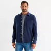 Mutual Weave Cozy Knit Mens Long Sleeve Button-down Shirt In Blue