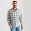 Mutual Weave Cozy Knit Mens Long Sleeve Button-down Shirt In Gray