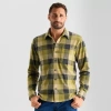 Mutual Weave Cozy Knit Mens Long Sleeve Button-down Shirt In Green