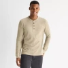 Mutual Weave Henley Mens Long Sleeve Regular Fit Henley Shirt In Neutral