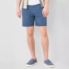 Mutual Weave Mens 7" Stretch Fabric Drawstring Waist Chino Short In Blue