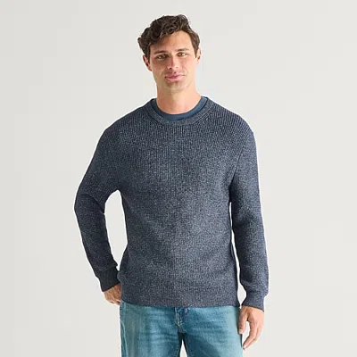 Mutual Weave Mens Crew Neck Long Sleeve Polo Sweater In Blue