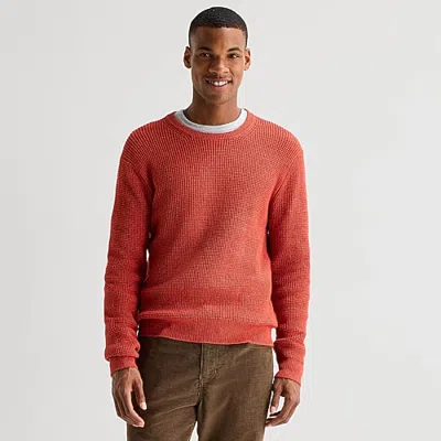 Mutual Weave Mens Crew Neck Long Sleeve Polo Sweater In Gray
