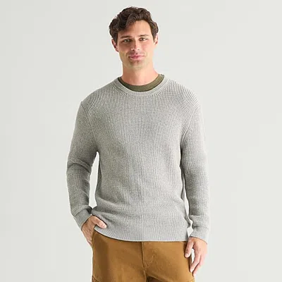 Mutual Weave Mens Crew Neck Long Sleeve Polo Sweater In Green