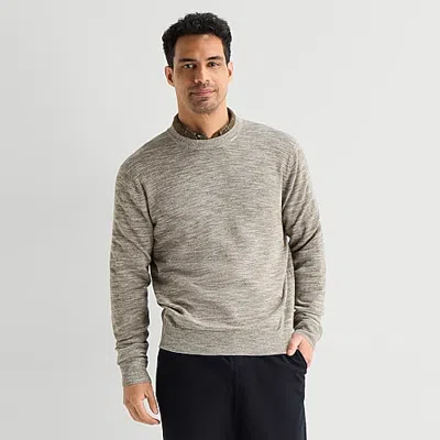 Mutual Weave Mens Crew Neck Long Sleeve Pullover Sweater In Gray