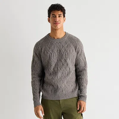 Mutual Weave Mens Crew Neck Long Sleeve Pullover Sweater In Gray