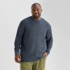 Mutual Weave Mens Crew Neck Long Sleeve Regular Fit Big And Tall Thermal Top In Blue