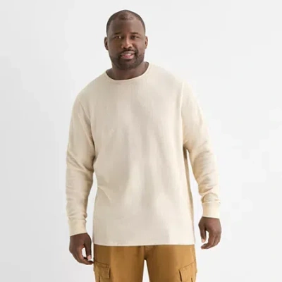 Mutual Weave Mens Crew Neck Long Sleeve Regular Fit Big And Tall Thermal Top In Neutral