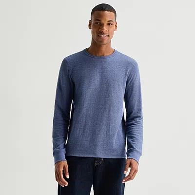 Mutual Weave Mens Crew Neck Long Sleeve T-shirt In Blue