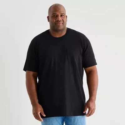 Mutual Weave Mens Crew Neck Short Sleeve Big And Tall T-shirt In Black