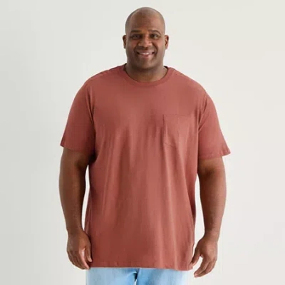 Mutual Weave Mens Crew Neck Short Sleeve Big And Tall T-shirt In Brown