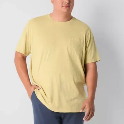 Mutual Weave Mens Crew Neck Short Sleeve Big And Tall T-shirt In Yellow