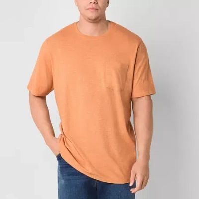 Mutual Weave Mens Crew Neck Short Sleeve Big And Tall T-shirt In Orange