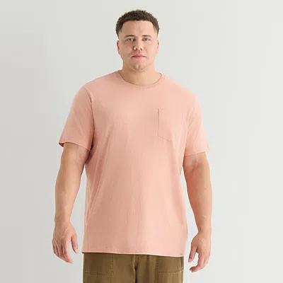 Mutual Weave Mens Crew Neck Short Sleeve Big And Tall T-shirt In Orange