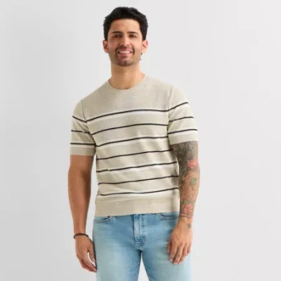 Mutual Weave Mens Crew Neck Short Sleeve Pullover Sweater In Neutral