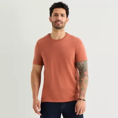 Mutual Weave Mens Crew Neck Short Sleeve T-shirt In Brown
