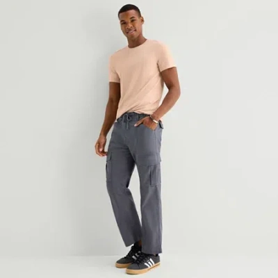 Mutual Weave Mens Drawstring Waist Cargo Pant In Gray
