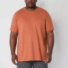 Mutual Weave Mens Easy-on + Easy-off Crew Neck Short Sleeve Big And Tall T-shirt In Orange