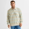 Mutual Weave Mens Long Sleeve Big And Tall Quarter-zip Pullover In Gray