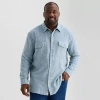 Mutual Weave Mens Long Sleeve Classic Fit Big And Tall Button-down Shirt In Blue