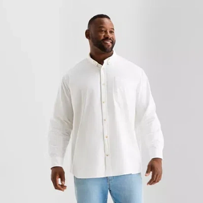 Mutual Weave Mens Long Sleeve Classic Fit Big And Tall Button-down Shirt In White