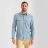 Mutual Weave Mens Long Sleeve Classic Fit Button-down Shirt In Blue