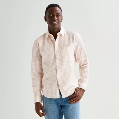 Mutual Weave Mens Long Sleeve Classic Fit Button-down Shirt In Neutral