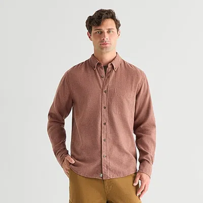Mutual Weave Mens Long Sleeve Classic Fit Flannel Shirt In Red