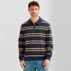 Mutual Weave Mens Long Sleeve Quarter-zip Pullover In Multi