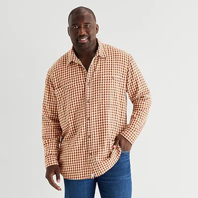 Mutual Weave Mens Long Sleeve Regular Fit Big And Tall Flannel Shirt In Red
