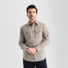Mutual Weave Mens Long Sleeve Regular Fit Button-down Shirt In Gray