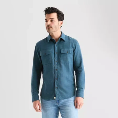Mutual Weave Mens Long Sleeve Regular Fit Flannel Shirt In Blue