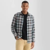 Mutual Weave Mens Long Sleeve Regular Fit Flannel Shirt In Gray