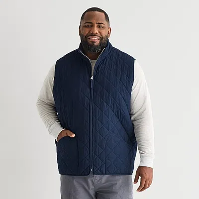 Mutual Weave Mens Midweight Big And Tall Quilted Vest In Blue