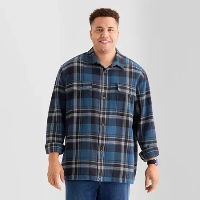 Mutual Weave Mens Midweight Big And Tall Shirt Jacket In Blue