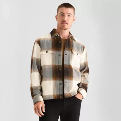 Mutual Weave Mens Midweight Shirt Jacket In Brown