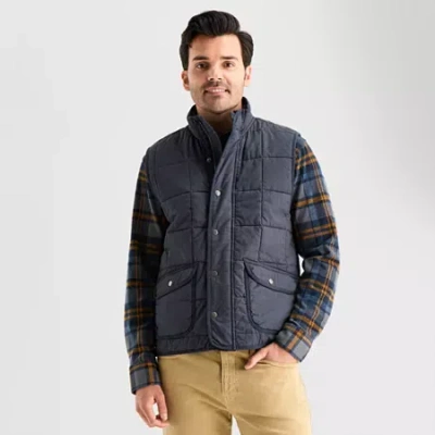 Mutual Weave Mens Quilted Vest In Blue