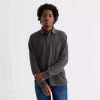 Mutual Weave Mens Regular Fit Long Sleeve Polo Shirt In Gray