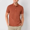 Mutual Weave Mens Regular Fit Short Sleeve Polo Shirt In Brown