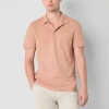 Mutual Weave Mens Regular Fit Short Sleeve Polo Shirt In Pink