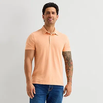 Mutual Weave Mens Regular Fit Short Sleeve Polo Shirt In Pink