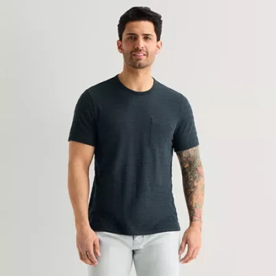 Mutual Weave Mens Round Neck Short Sleeve T-shirt In Blue