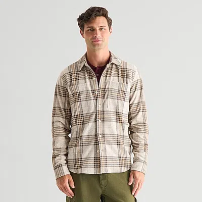 Mutual Weave Mens Shirt Jacket In Beige
