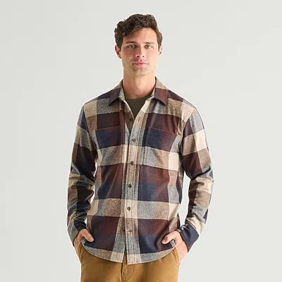 Mutual Weave Mens Shirt Jacket In Brown