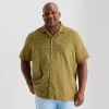 Mutual Weave Mens Short Sleeve Big And Tall Camp Shirt In Green