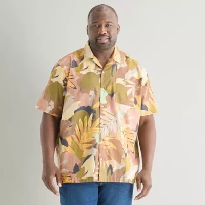 Mutual Weave Mens Short Sleeve Big And Tall Camp Shirt In Multi