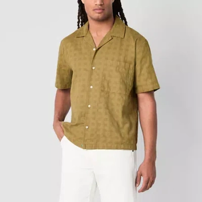 Mutual Weave Mens Short Sleeve Camp Shirt In Green