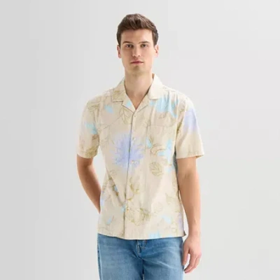 Mutual Weave Mens Short Sleeve Camp Shirt In Neutral